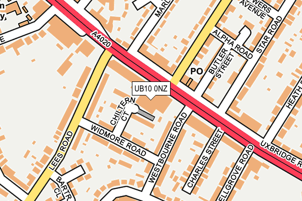 UB10 0NZ map - OS OpenMap – Local (Ordnance Survey)