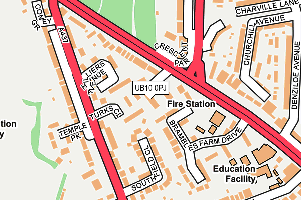UB10 0PJ map - OS OpenMap – Local (Ordnance Survey)