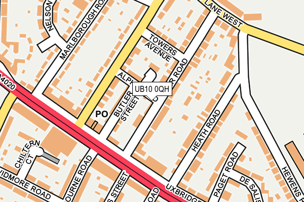 UB10 0QH map - OS OpenMap – Local (Ordnance Survey)