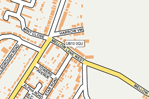 UB10 0QU map - OS OpenMap – Local (Ordnance Survey)