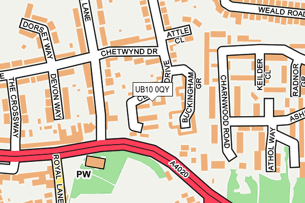 UB10 0QY map - OS OpenMap – Local (Ordnance Survey)