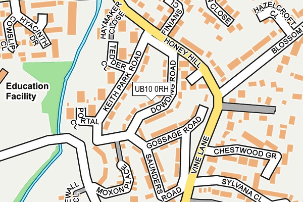UB10 0RH map - OS OpenMap – Local (Ordnance Survey)
