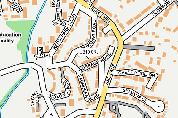 UB10 0RJ map - OS OpenMap – Local (Ordnance Survey)