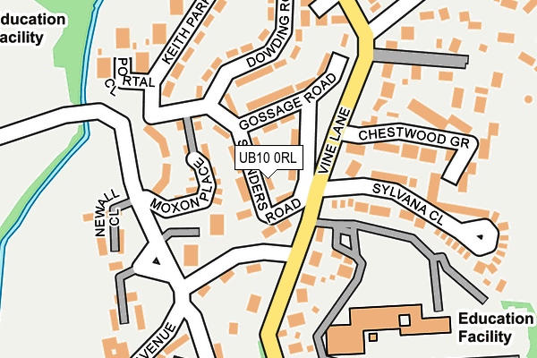 UB10 0RL map - OS OpenMap – Local (Ordnance Survey)