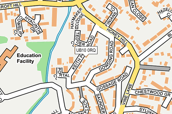 UB10 0RQ map - OS OpenMap – Local (Ordnance Survey)