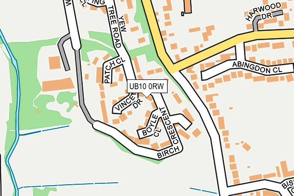 UB10 0RW map - OS OpenMap – Local (Ordnance Survey)