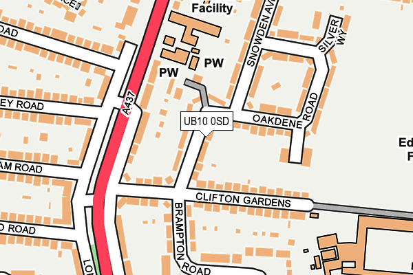 UB10 0SD map - OS OpenMap – Local (Ordnance Survey)