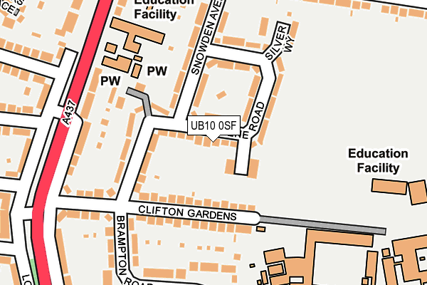UB10 0SF map - OS OpenMap – Local (Ordnance Survey)