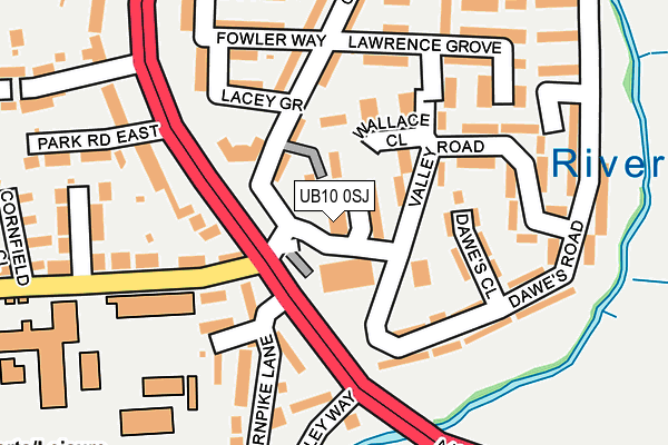 UB10 0SJ map - OS OpenMap – Local (Ordnance Survey)