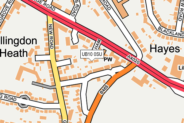 UB10 0SU map - OS OpenMap – Local (Ordnance Survey)