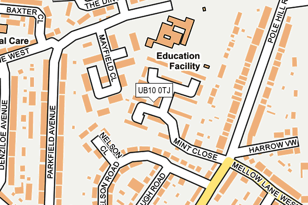 UB10 0TJ map - OS OpenMap – Local (Ordnance Survey)