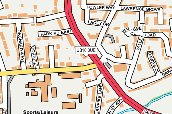 UB10 0UE map - OS OpenMap – Local (Ordnance Survey)