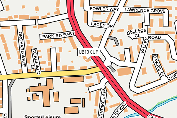 UB10 0UF map - OS OpenMap – Local (Ordnance Survey)