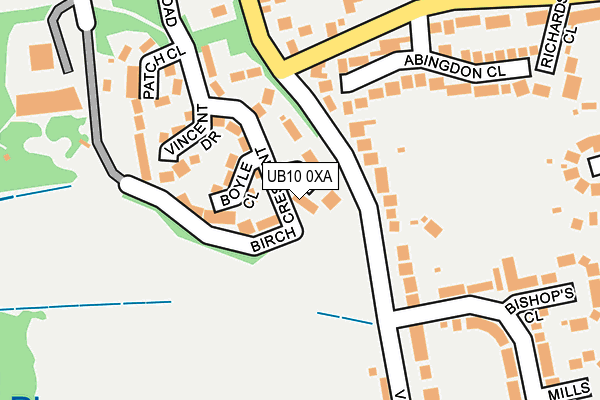 UB10 0XA map - OS OpenMap – Local (Ordnance Survey)