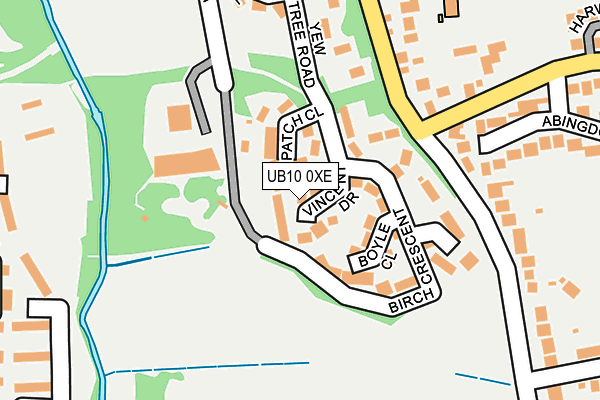 UB10 0XE map - OS OpenMap – Local (Ordnance Survey)