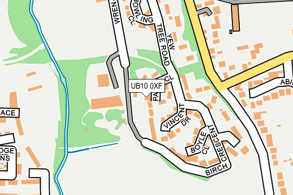 UB10 0XF map - OS OpenMap – Local (Ordnance Survey)