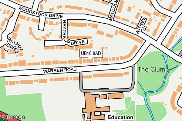 UB10 8AD map - OS OpenMap – Local (Ordnance Survey)