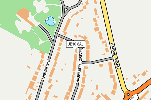 UB10 8AL map - OS OpenMap – Local (Ordnance Survey)