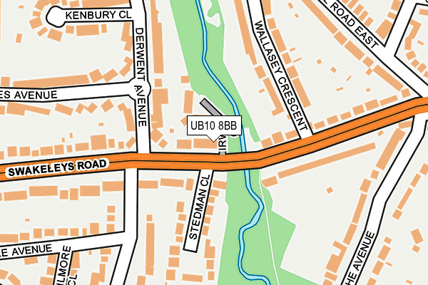 UB10 8BB map - OS OpenMap – Local (Ordnance Survey)