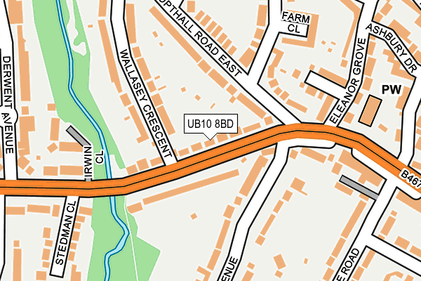 UB10 8BD map - OS OpenMap – Local (Ordnance Survey)