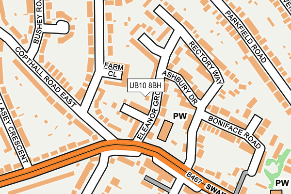 UB10 8BH map - OS OpenMap – Local (Ordnance Survey)