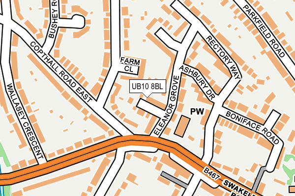 UB10 8BL map - OS OpenMap – Local (Ordnance Survey)