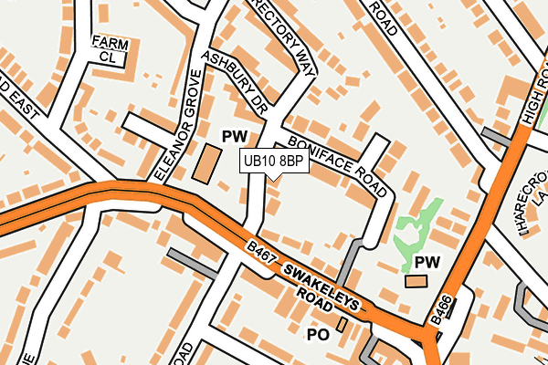 UB10 8BP map - OS OpenMap – Local (Ordnance Survey)