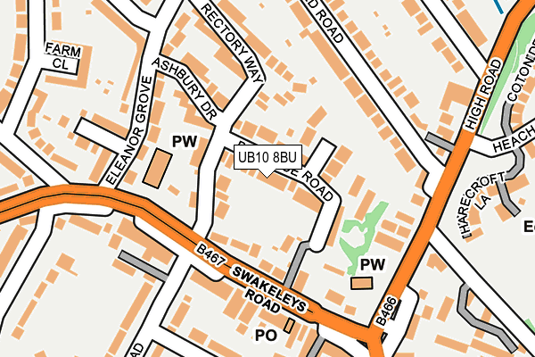 UB10 8BU map - OS OpenMap – Local (Ordnance Survey)