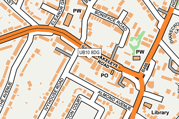 UB10 8DG map - OS OpenMap – Local (Ordnance Survey)