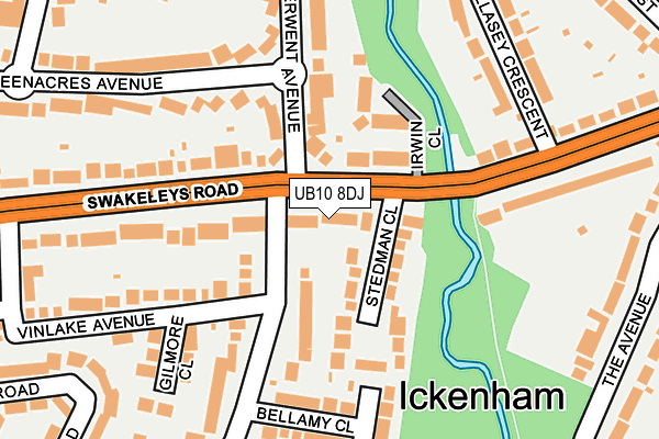 UB10 8DJ map - OS OpenMap – Local (Ordnance Survey)