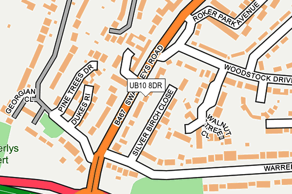 UB10 8DR map - OS OpenMap – Local (Ordnance Survey)