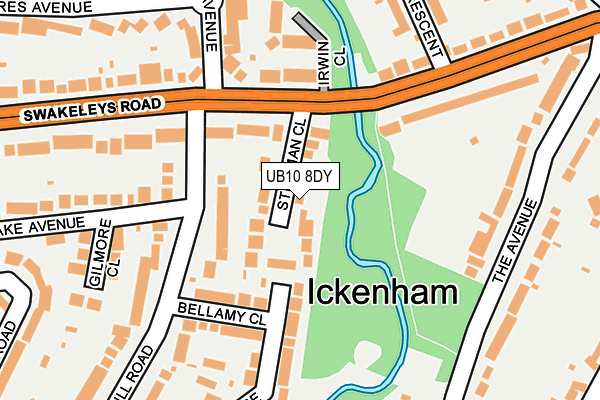 UB10 8DY map - OS OpenMap – Local (Ordnance Survey)