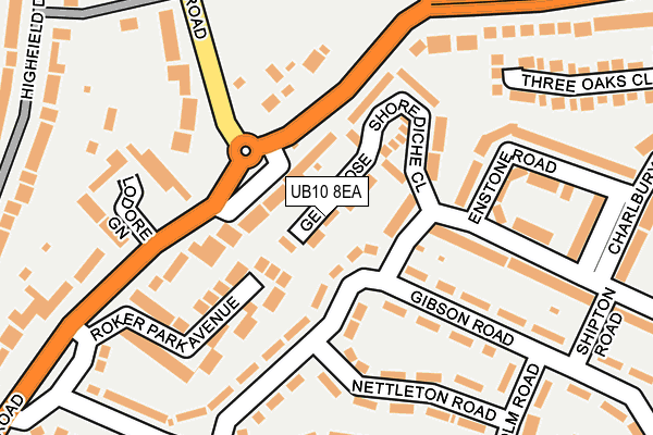 UB10 8EA map - OS OpenMap – Local (Ordnance Survey)