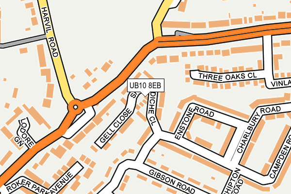 UB10 8EB map - OS OpenMap – Local (Ordnance Survey)