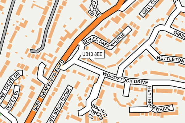 UB10 8EE map - OS OpenMap – Local (Ordnance Survey)