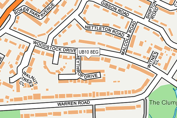 UB10 8EG map - OS OpenMap – Local (Ordnance Survey)