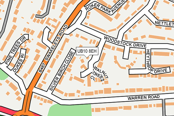 UB10 8EH map - OS OpenMap – Local (Ordnance Survey)