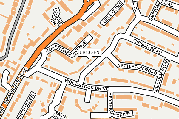 UB10 8EN map - OS OpenMap – Local (Ordnance Survey)
