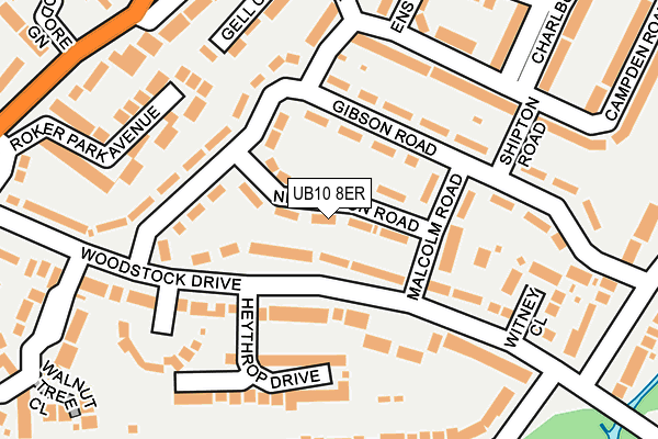 UB10 8ER map - OS OpenMap – Local (Ordnance Survey)