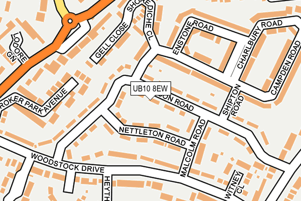 UB10 8EW map - OS OpenMap – Local (Ordnance Survey)