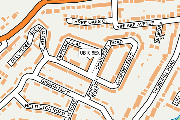 UB10 8EX map - OS OpenMap – Local (Ordnance Survey)