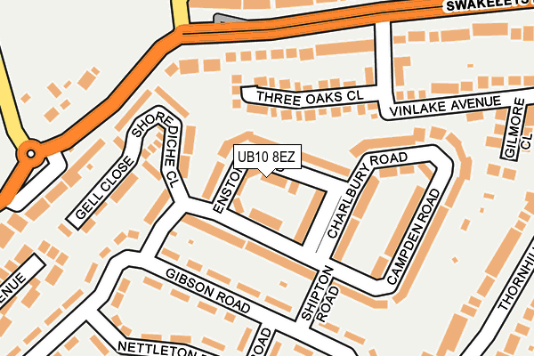 UB10 8EZ map - OS OpenMap – Local (Ordnance Survey)