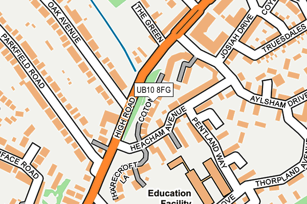 UB10 8FG map - OS OpenMap – Local (Ordnance Survey)