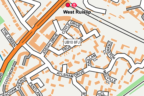 UB10 8FJ map - OS OpenMap – Local (Ordnance Survey)