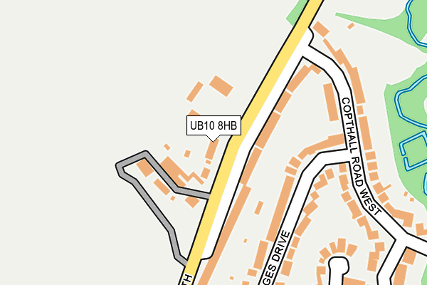 UB10 8HB map - OS OpenMap – Local (Ordnance Survey)