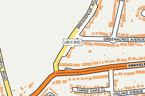 UB10 8HD map - OS OpenMap – Local (Ordnance Survey)
