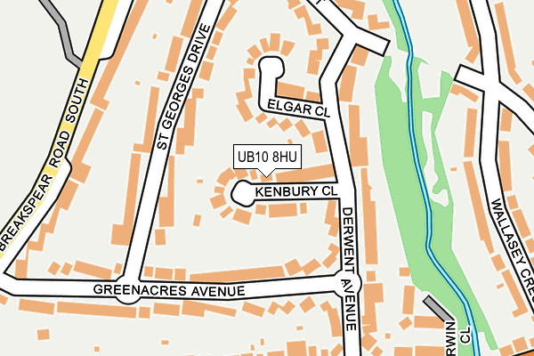 UB10 8HU map - OS OpenMap – Local (Ordnance Survey)
