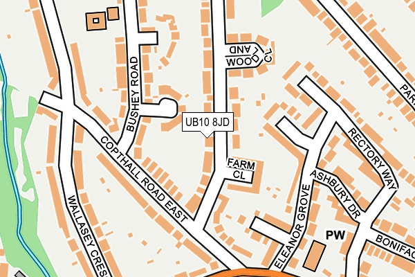 UB10 8JD map - OS OpenMap – Local (Ordnance Survey)