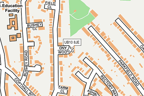 UB10 8JE map - OS OpenMap – Local (Ordnance Survey)