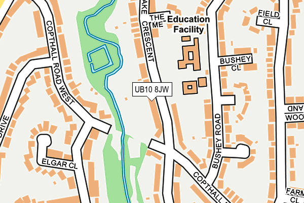 UB10 8JW map - OS OpenMap – Local (Ordnance Survey)